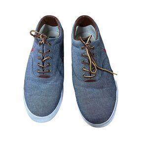 Polo Ralph Lauren Low Sneakers Tennis Boat Shoes Mens‎ Light Blue Size 11D